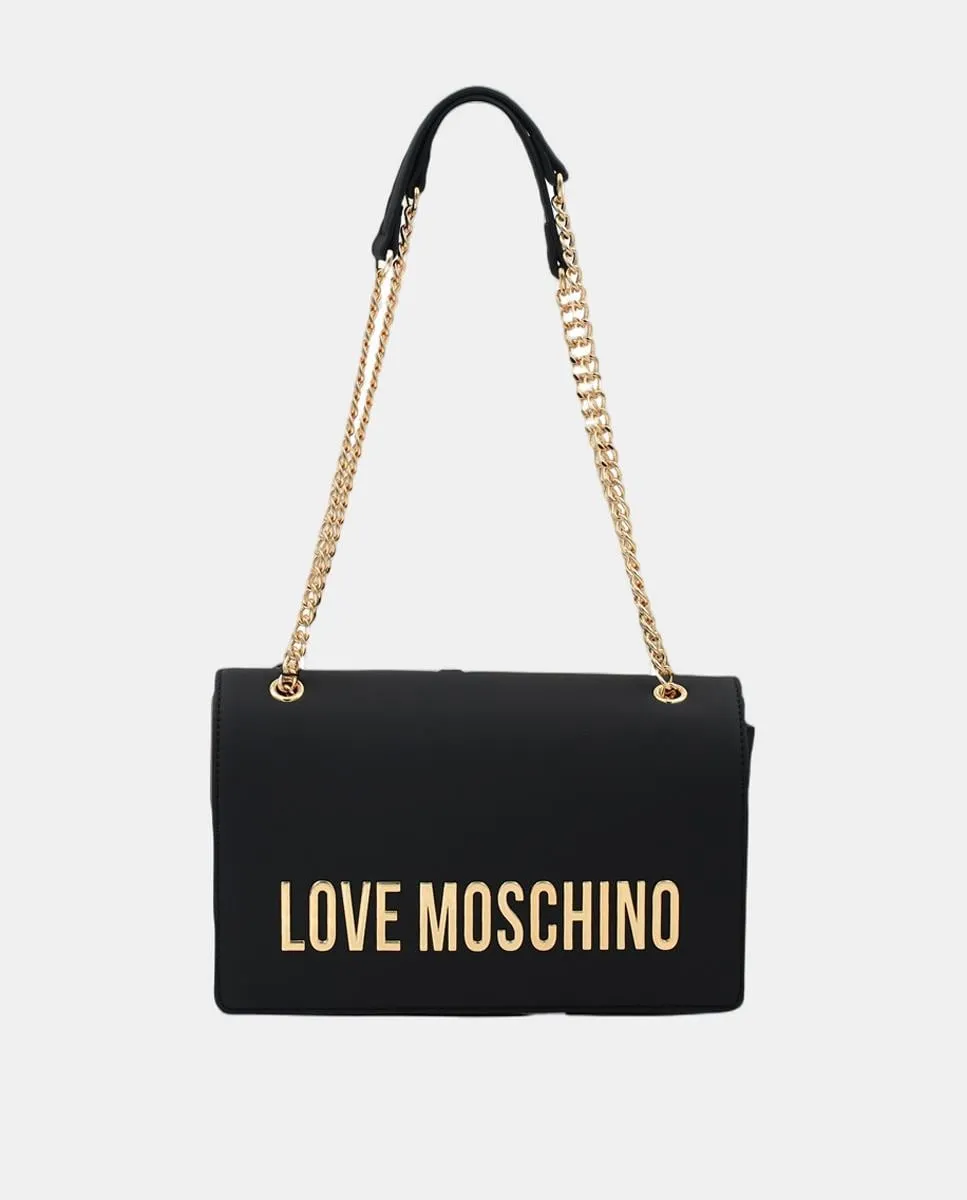 

Черная сумка через плечо с клапаном Love Moschino
