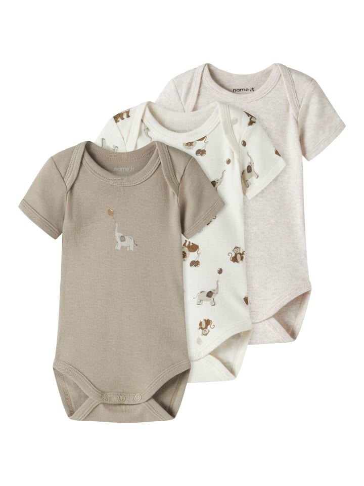 

Name it Комплект из 3 боди с короткими рукавами NBNBODY 3P S/S ANIMAL в цвете Jet Stream