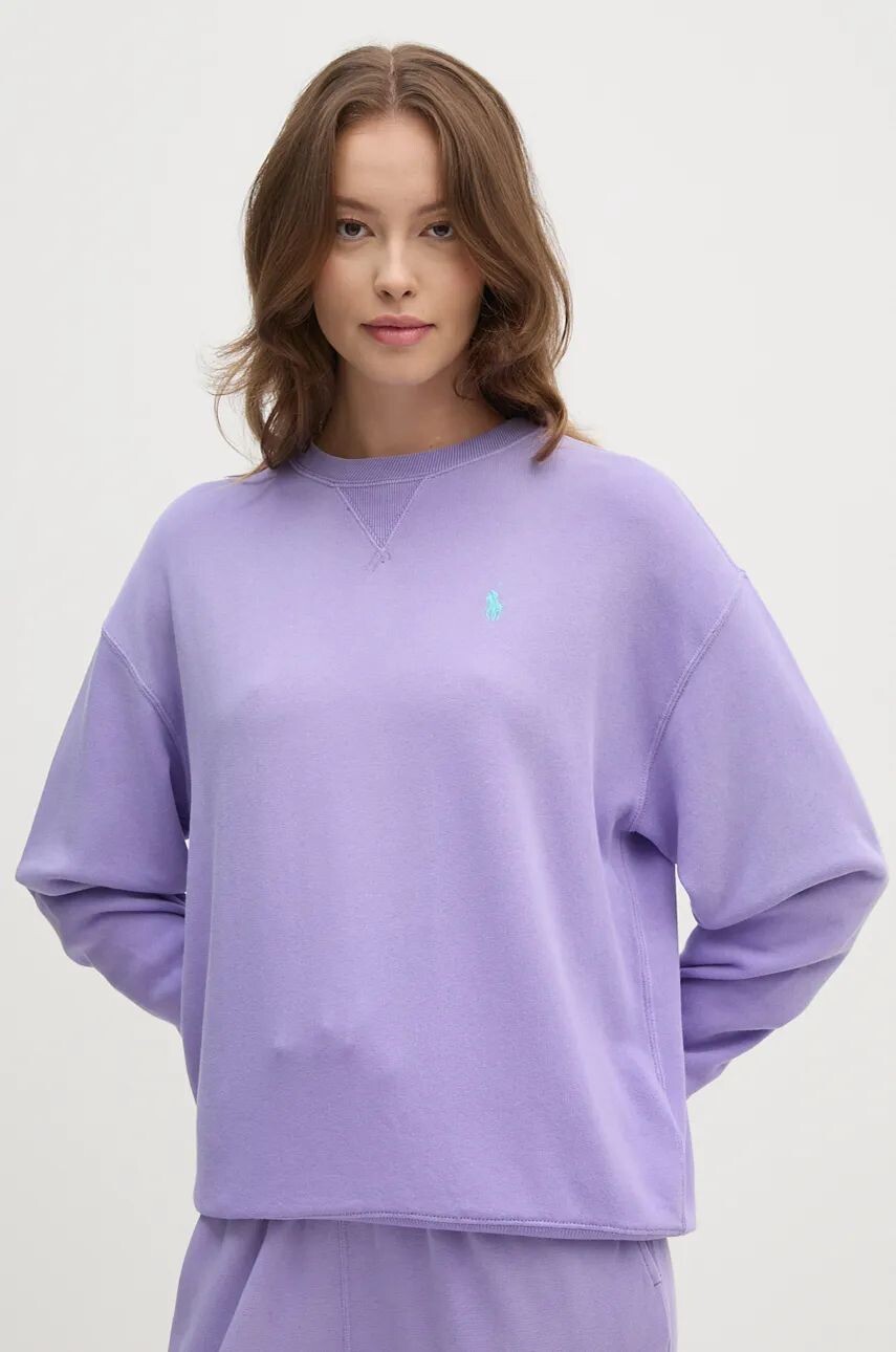 

Хлопковая толстовка Polo Ralph Lauren, фиолетовый