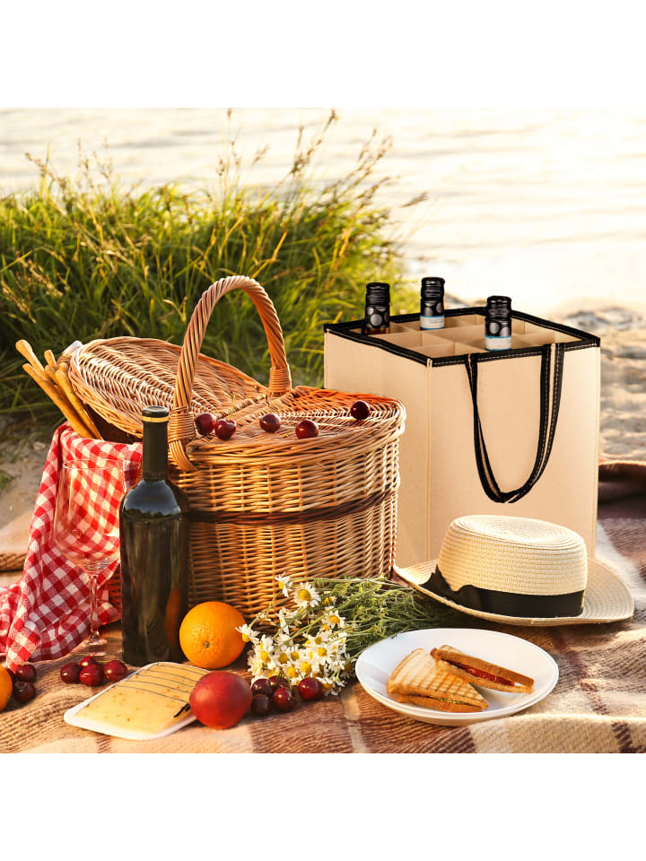 

Relaxdays 2 сумки для бутылок бежевого цвета