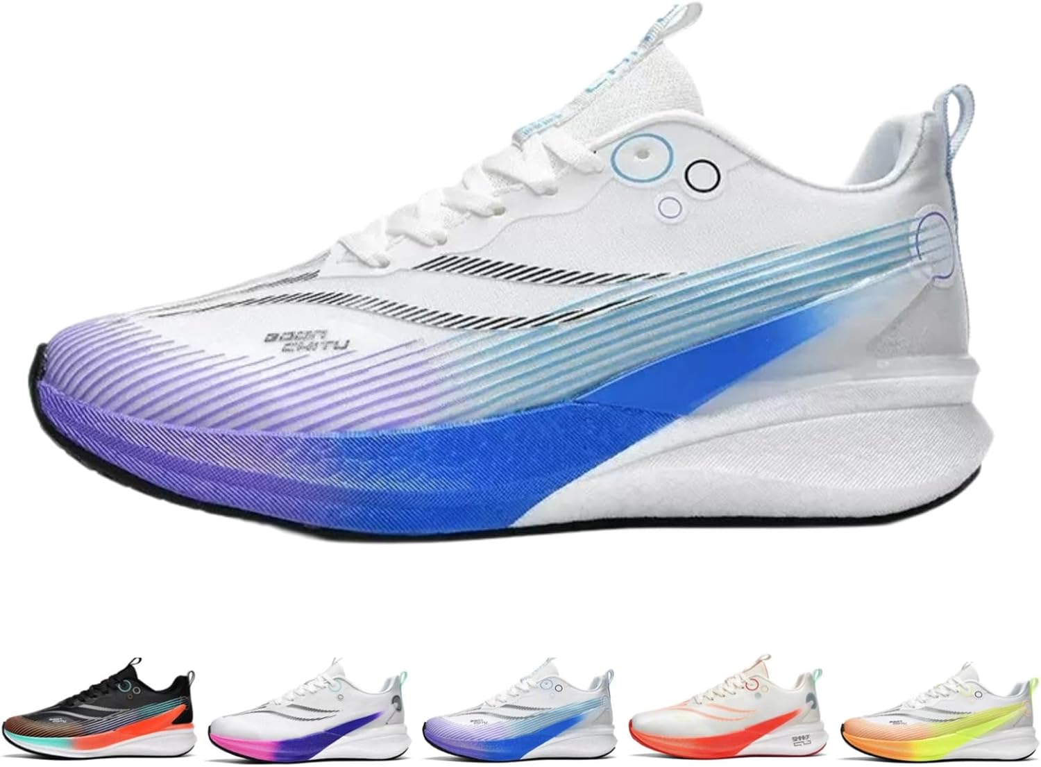 

Мужские модные кроссовки MACEFIL с толстой подошвой с углеродным слоем, легкие и амортизирующие, для бега, тренировок и марафонов, синий