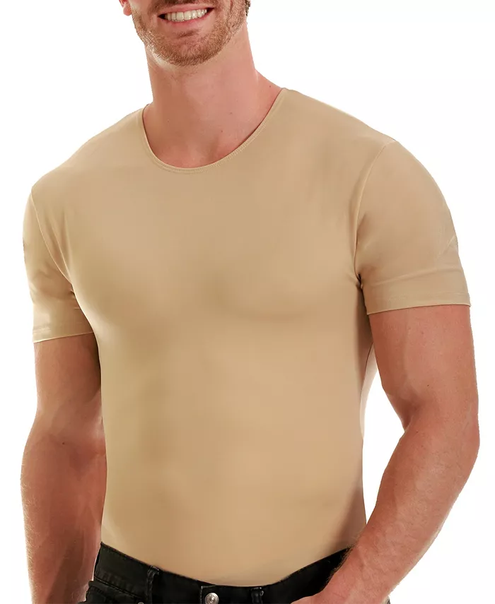 

Мужская футболка с коротким рукавом и круглым вырезом Insta Slim Compression, размеры Big & Tall Instaslim, коричневый/бежевый