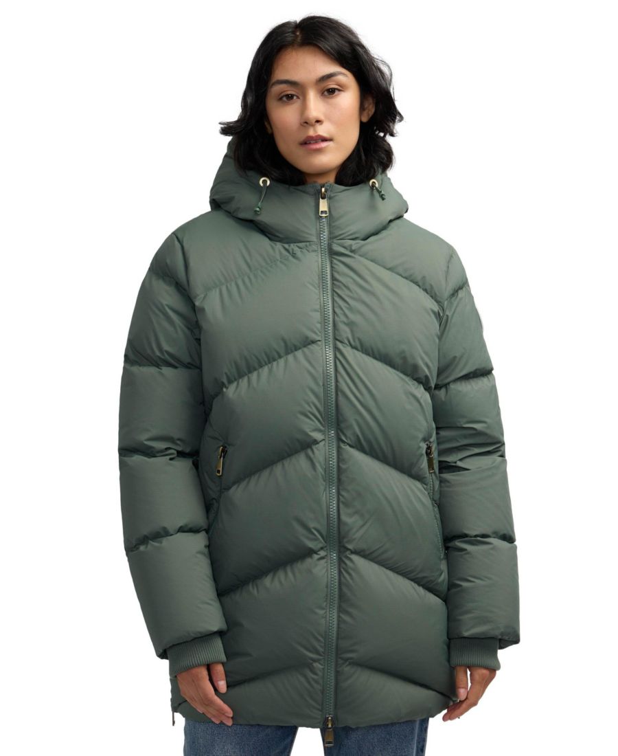 

Женская стеганая куртка-пуховик Fallon Boxy с перевернутым шевроном PAJAR, Olive oil