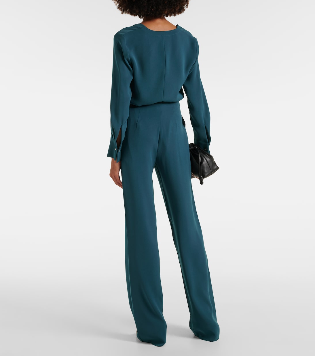 Прямые брюки с высокой талией Medusa Max Mara, Verde Eden — фото 3
