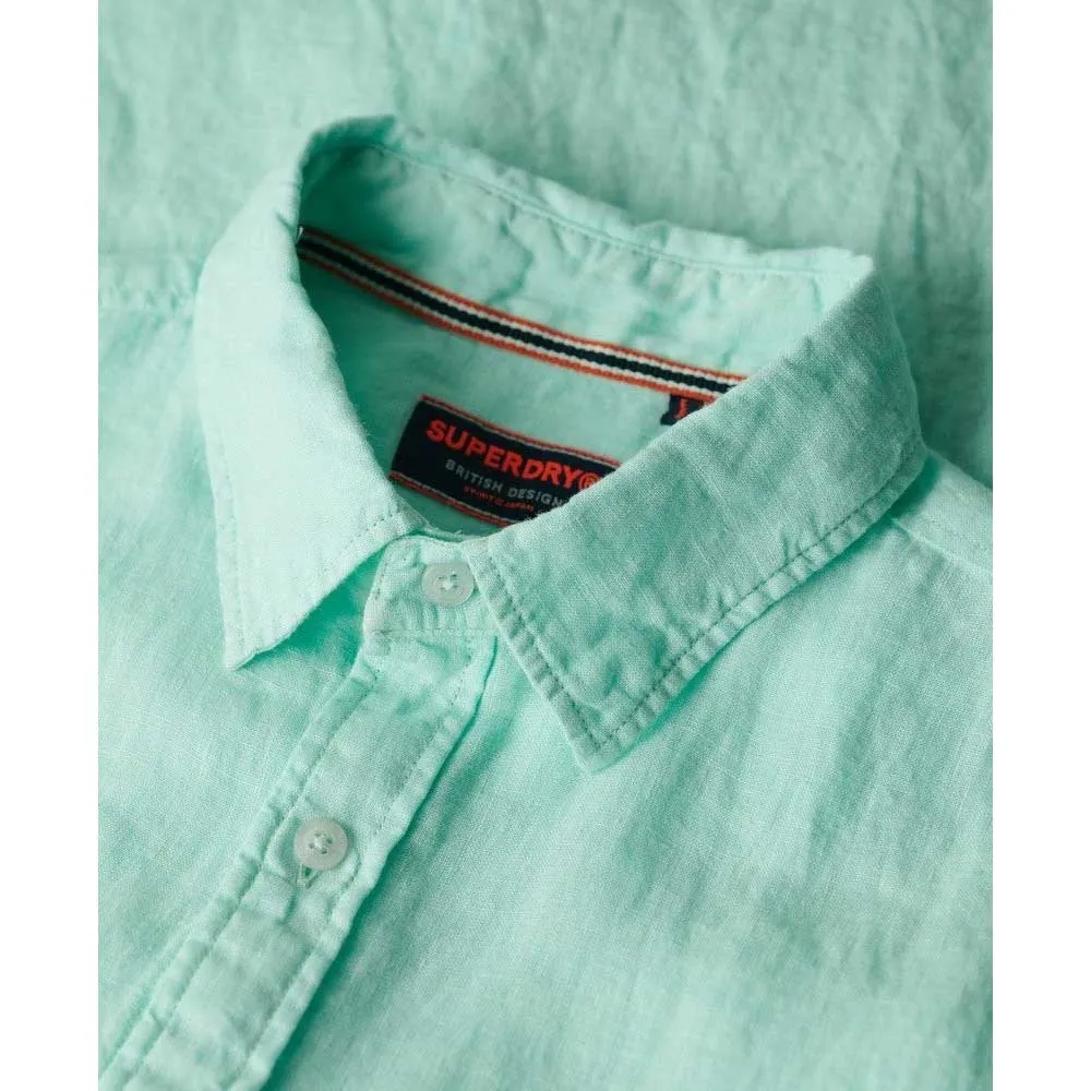 Рубашка с коротким рукавом Superdry Vacation Linen, зеленый — фото 2