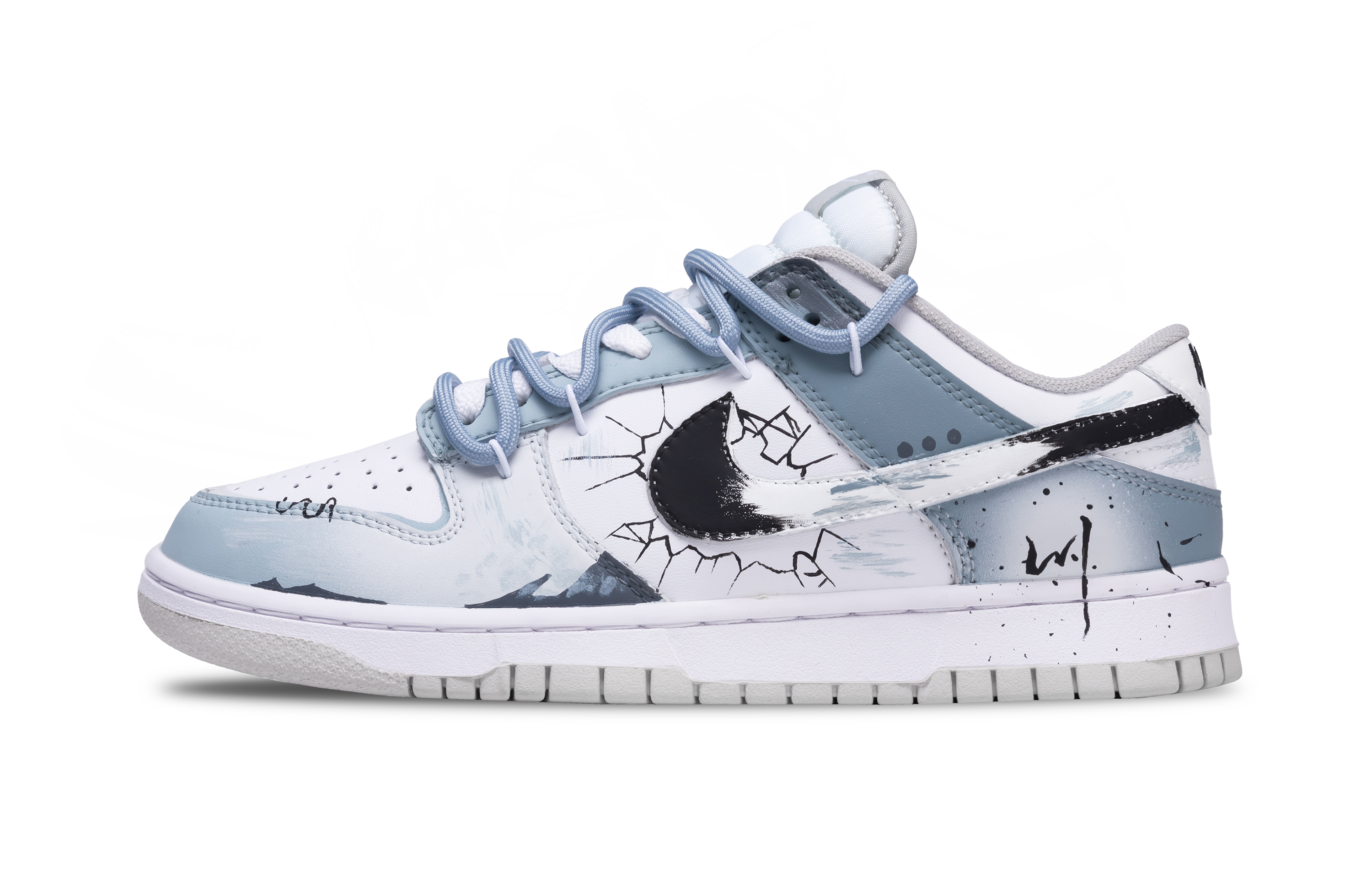 

Nike Кроссовки для скейтбординга Dunk Kawa Slip Slip Low Top, мужские, белые, синие