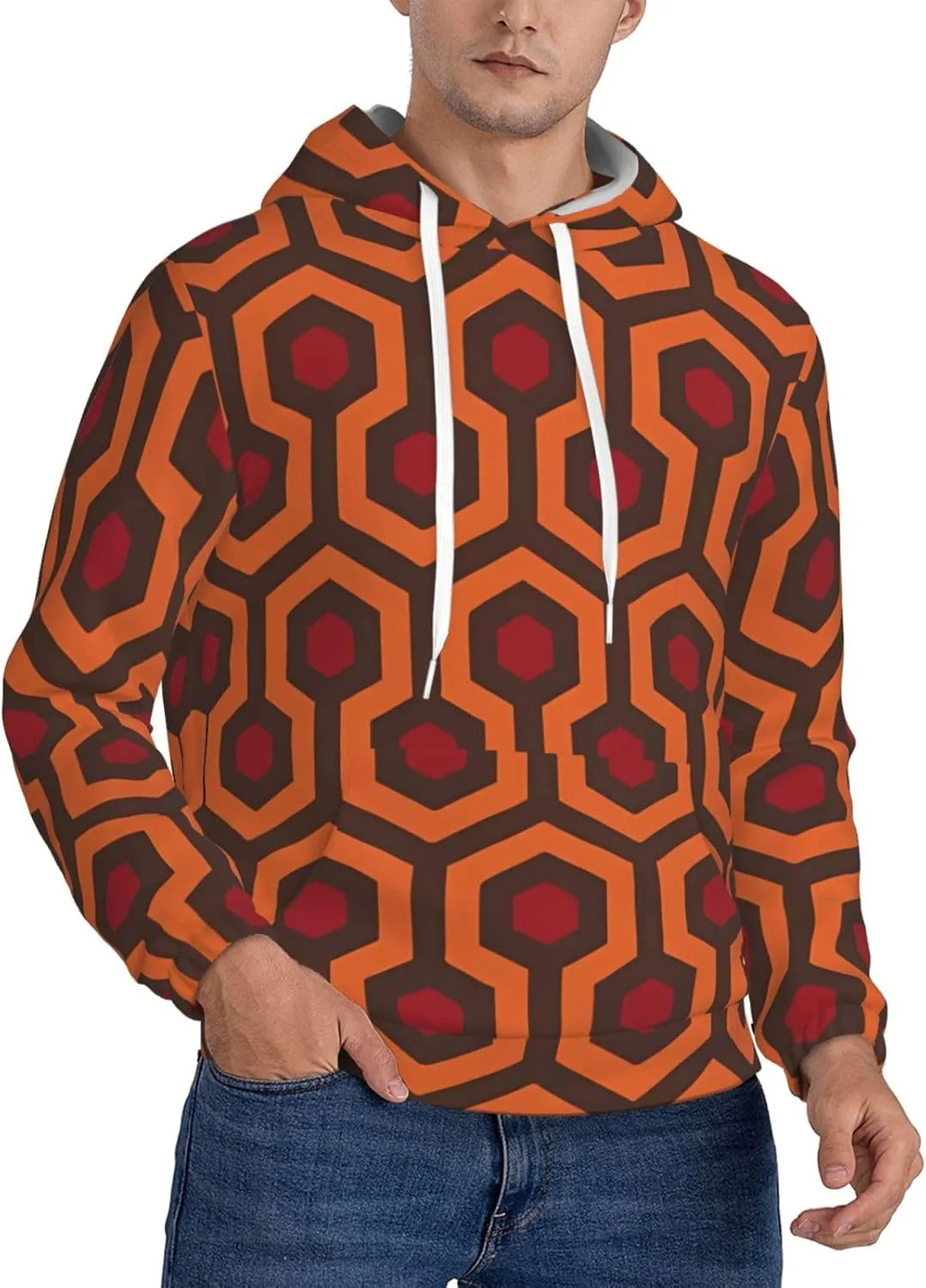 

Мужская флисовая худи с капюшоном — модный принт, длинный рукав, для повседневной носки SSYGHT