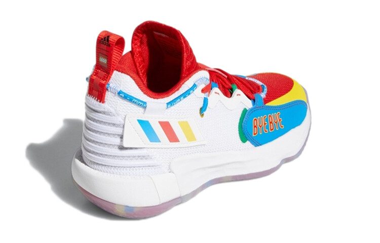 Баскетбольные кроссовки D Lillard 7 Kids GS Mid-top белые/красные Adidas — фото 4