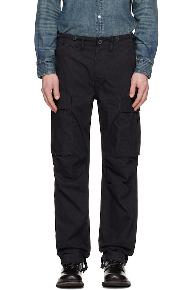 

Излишки брюк-карго из поплина Rrl, черный