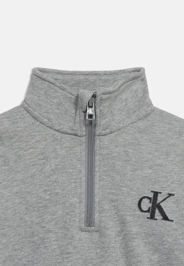 Толстовка с полузамком Monogram flock Calvin Klein Jeans, средне-серый меланж — фото 3