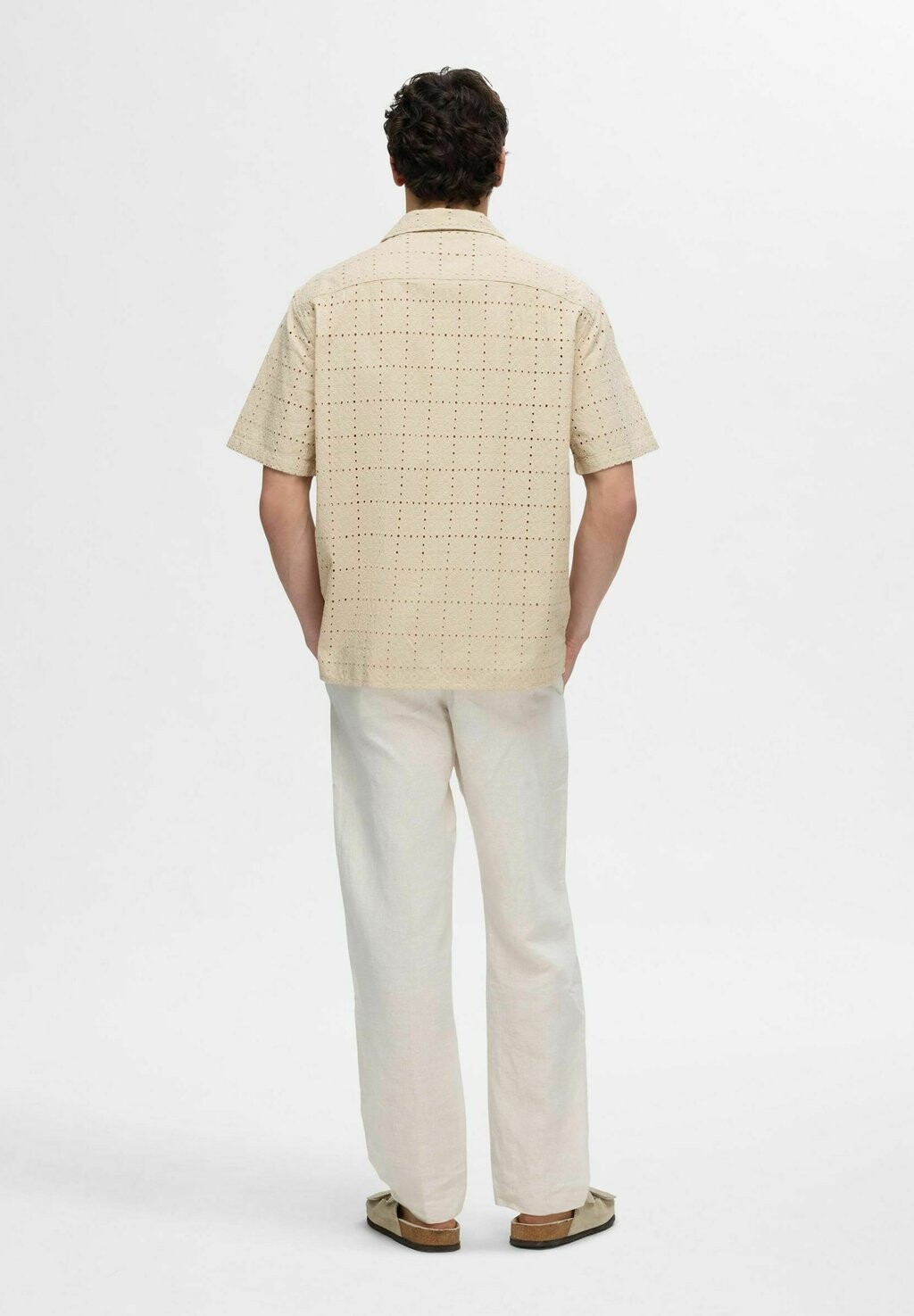

Рубашка KURZARM BRODERIE ANGLAISE Selected Homme, бежевый