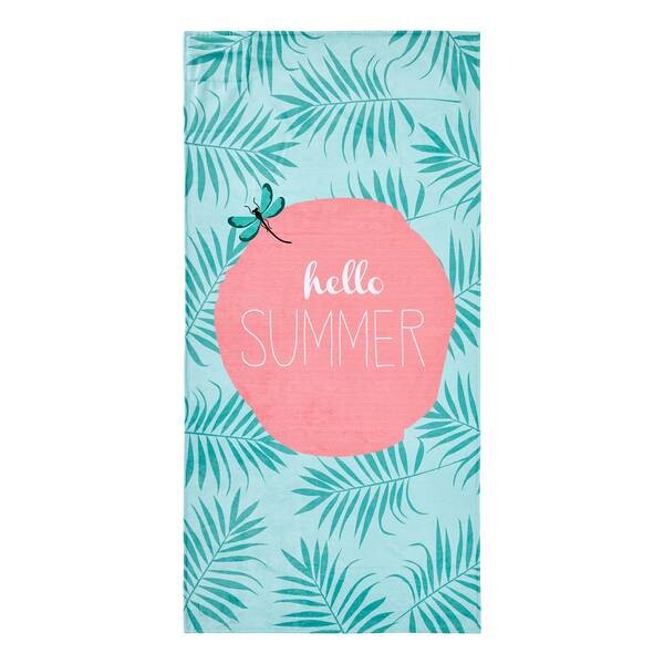 

Пляжное полотенце twentyfour Hello Summer, 180 см цвет türkis/pink
