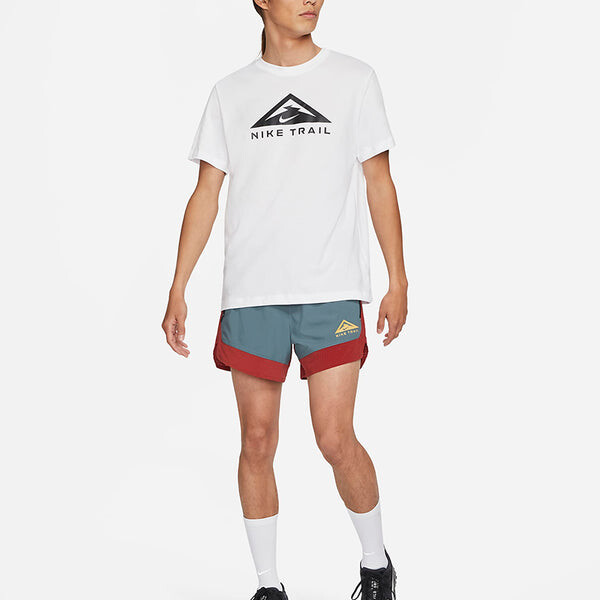 Футболка Dri Fit с принтом и круглым вырезом, с коротким рукавом, Nike, белый — фото 3