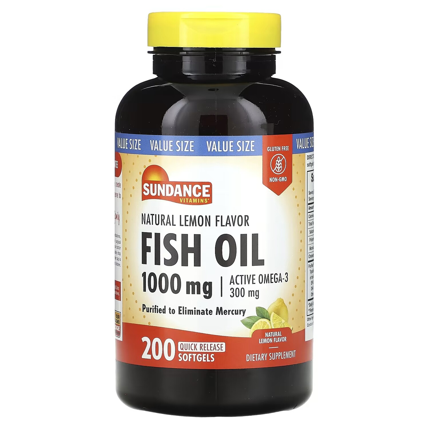 

Витамины - рыбий жир Sundance Vitamins натуральный лимон, 200 мягких таблеток