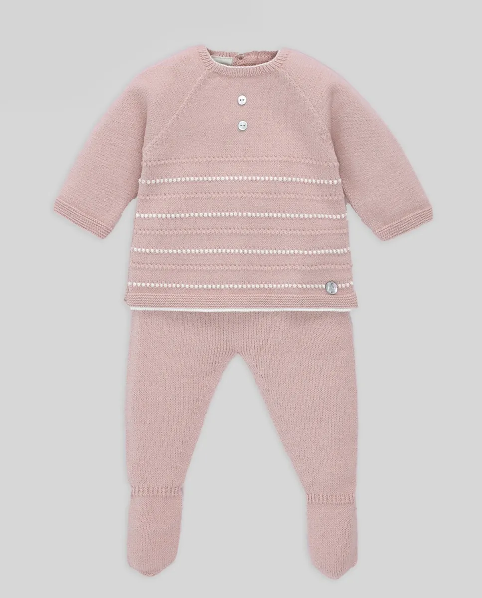 

Комплект для новорожденного из хлопка и кашемира, коллекция «Подарок» PAZ Rodríguez, пастельно-розовый