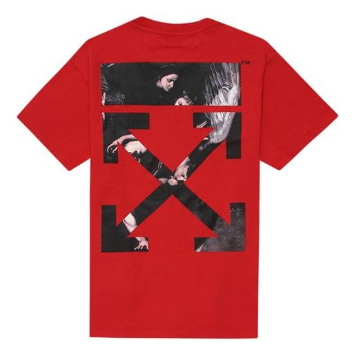 

Футболка OFF-WHITE Painting Arrow Printing Short Sleeve Red, красный