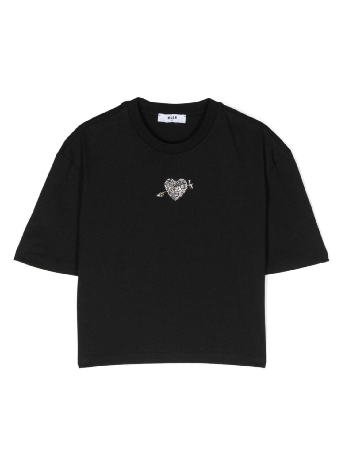 

MSGM Kids футболка с кристаллами, черный