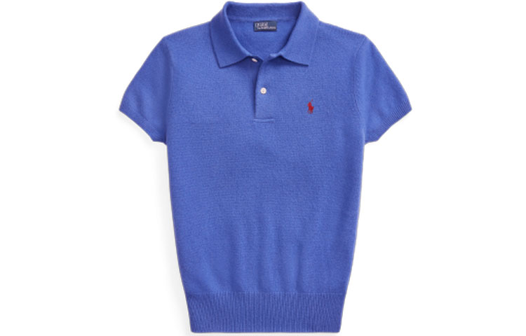 

Кашемировый топ-поло Polo Pony Polo Ralph Lauren, синий