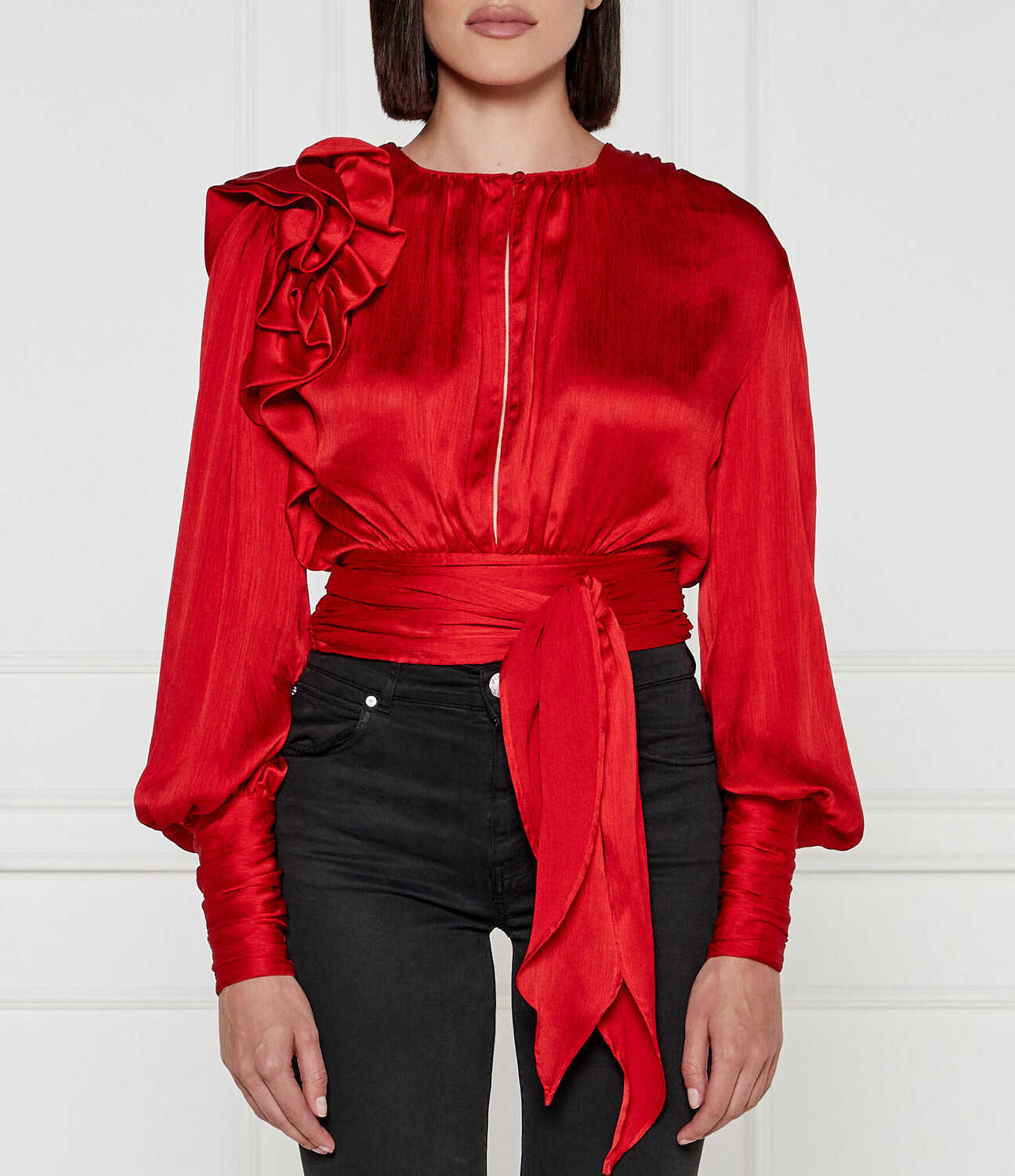 

Блуза Pinko AURILLAC Cropped Fit, красный