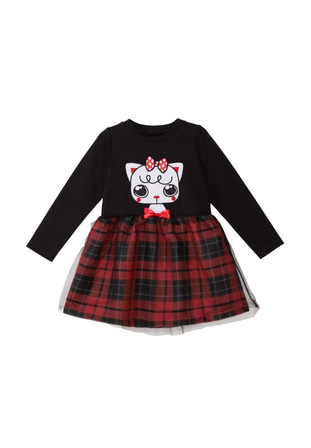 

Платье с красной лентой Denokids, черный