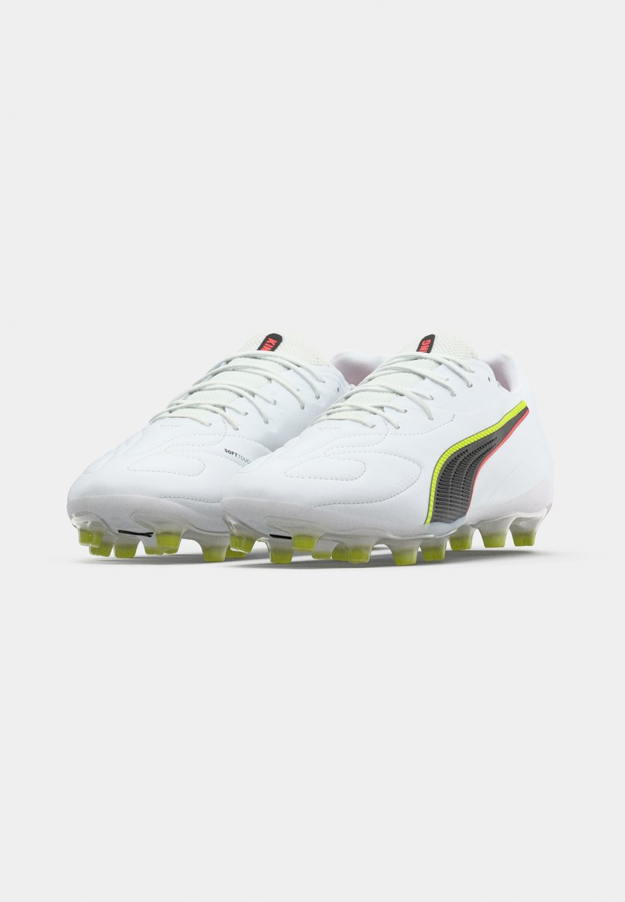 Кроссовки Puma KING 20 MATCH FG/AG, White/Glowing Red/Yellow Alert/Black — фото 3
