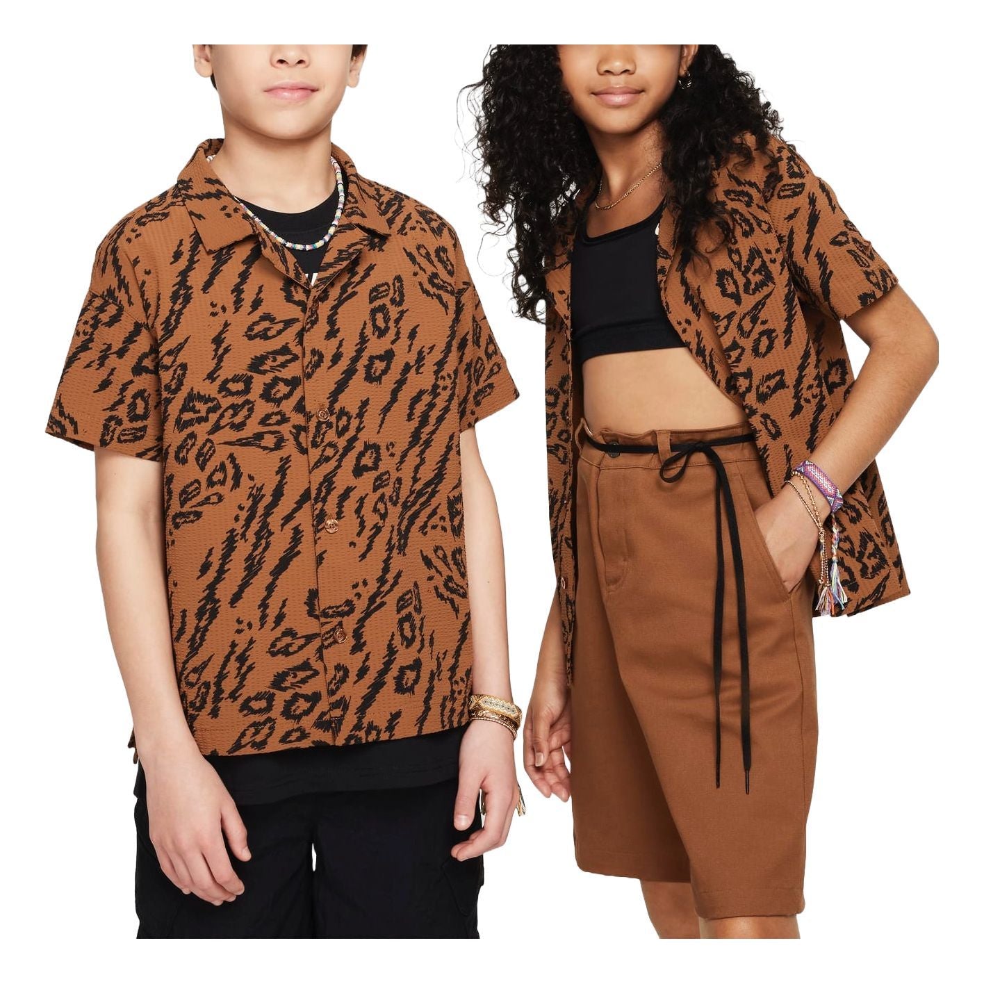 

Рубашка (GS) Nike SB Dri-FIT Button-Down Skate Shirt 'Light British Tan' FN9218-281, коричневый