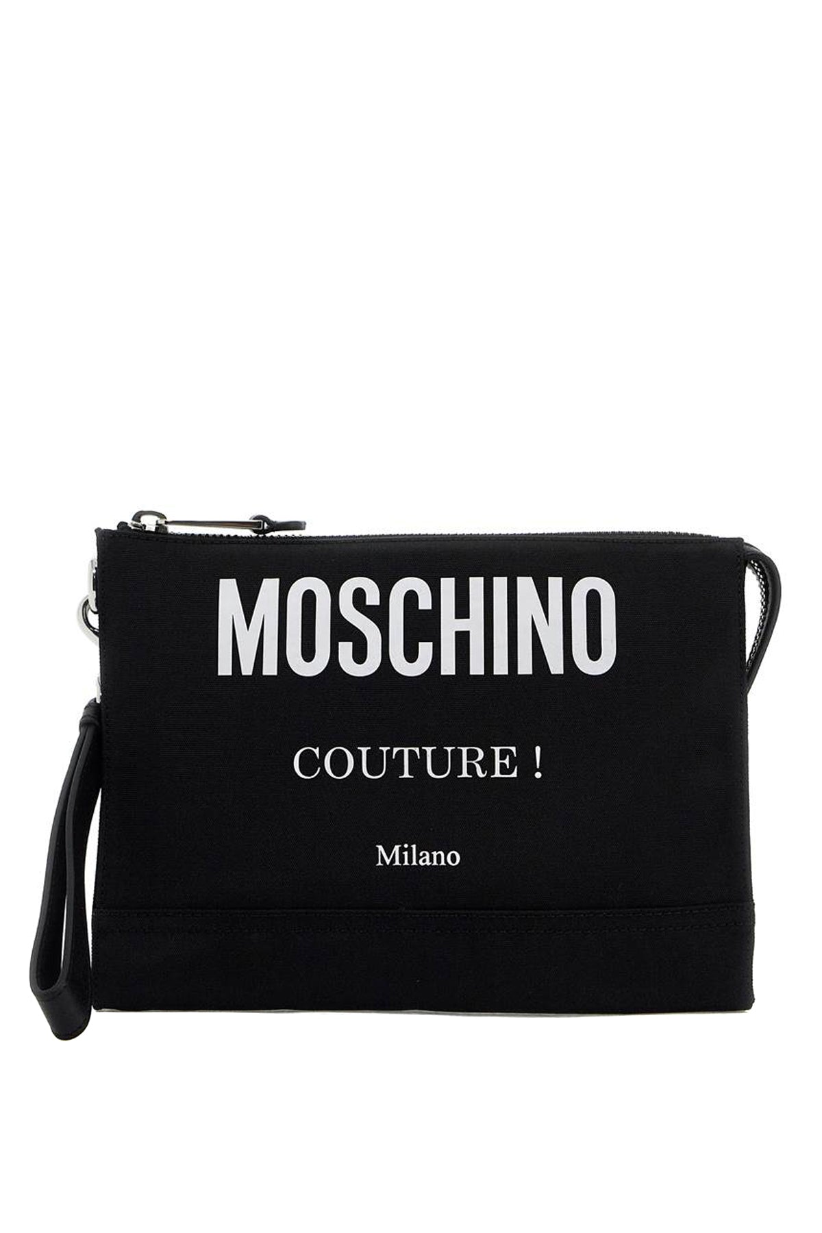 

Мужская нейлоновая сумка-мешок с логотипом Moschino на молнии, черный