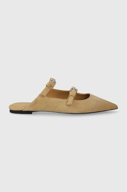 Замшевые тапочки TH POINTE SUEDE MULE Tommy Hilfiger, бежевый