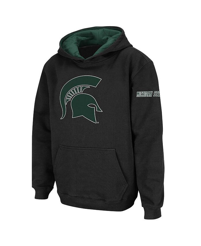 

Черный пуловер с капюшоном и большим логотипом Big Boys Michigan State Spartans Stadium Athletic, черный