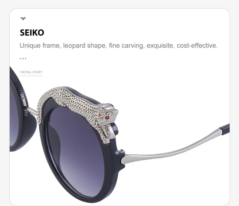 

Женские солнцезащитные очки в стиле панк с леопардовым принтом - круглая оправа в европейско-американском стиле, защита от ультрафиолета UV400 DHJKLUJO, 4