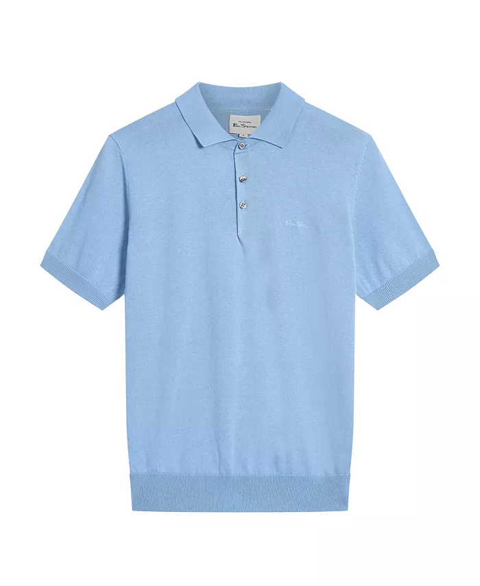 

Мужская фирменная рубашка поло с коротким рукавом Ben Sherman, синий