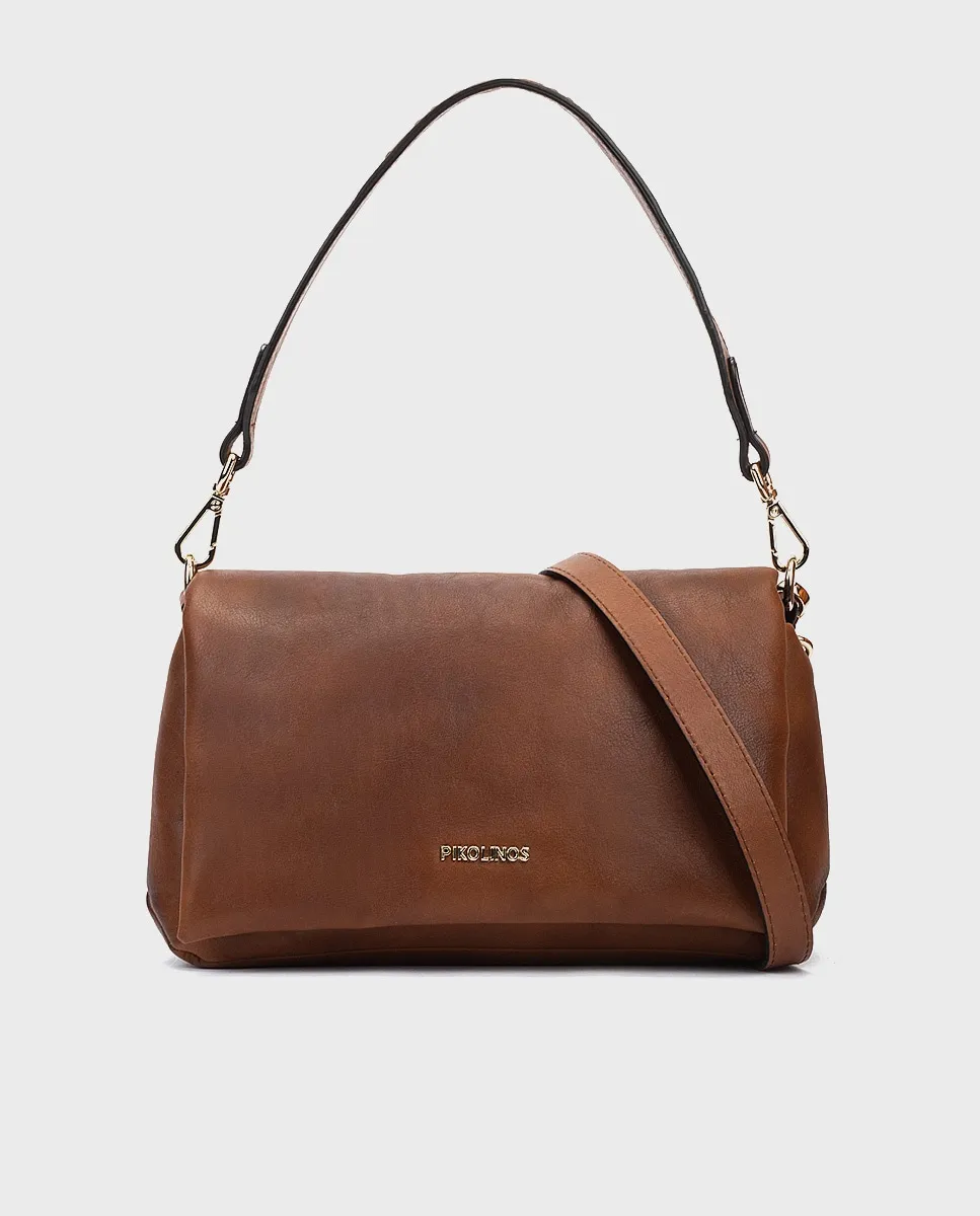 

Женская кожаная сумка-бандо с магнитной застежкой Pikolinos, коричневый