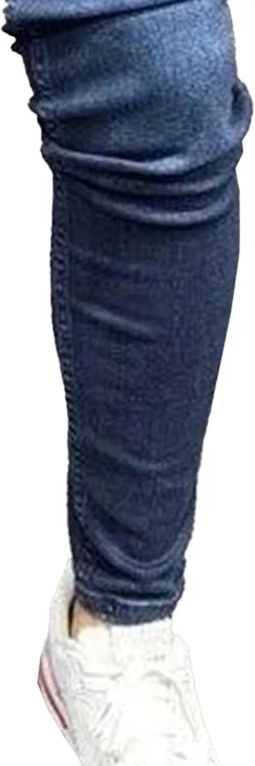 Джинсы Slim Fit рваные темно-синие — фото 2