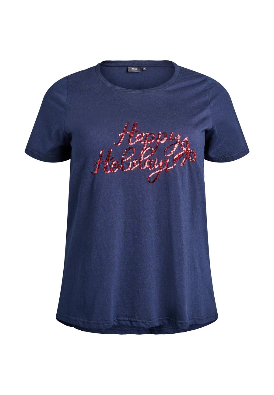 

Футболка Zizzi WEIHNACHTS AUS BIO, Navy Blazer W Happy/Dark Blue, Синий, Футболка Zizzi WEIHNACHTS AUS BIO, Navy Blazer W Happy/Dark Blue