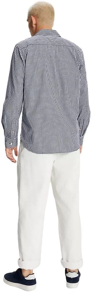 Рубашка Tommy Hilfiger Signature Long Sleeve Casual Button Down, темно-синий/белый/клетка — фото 4