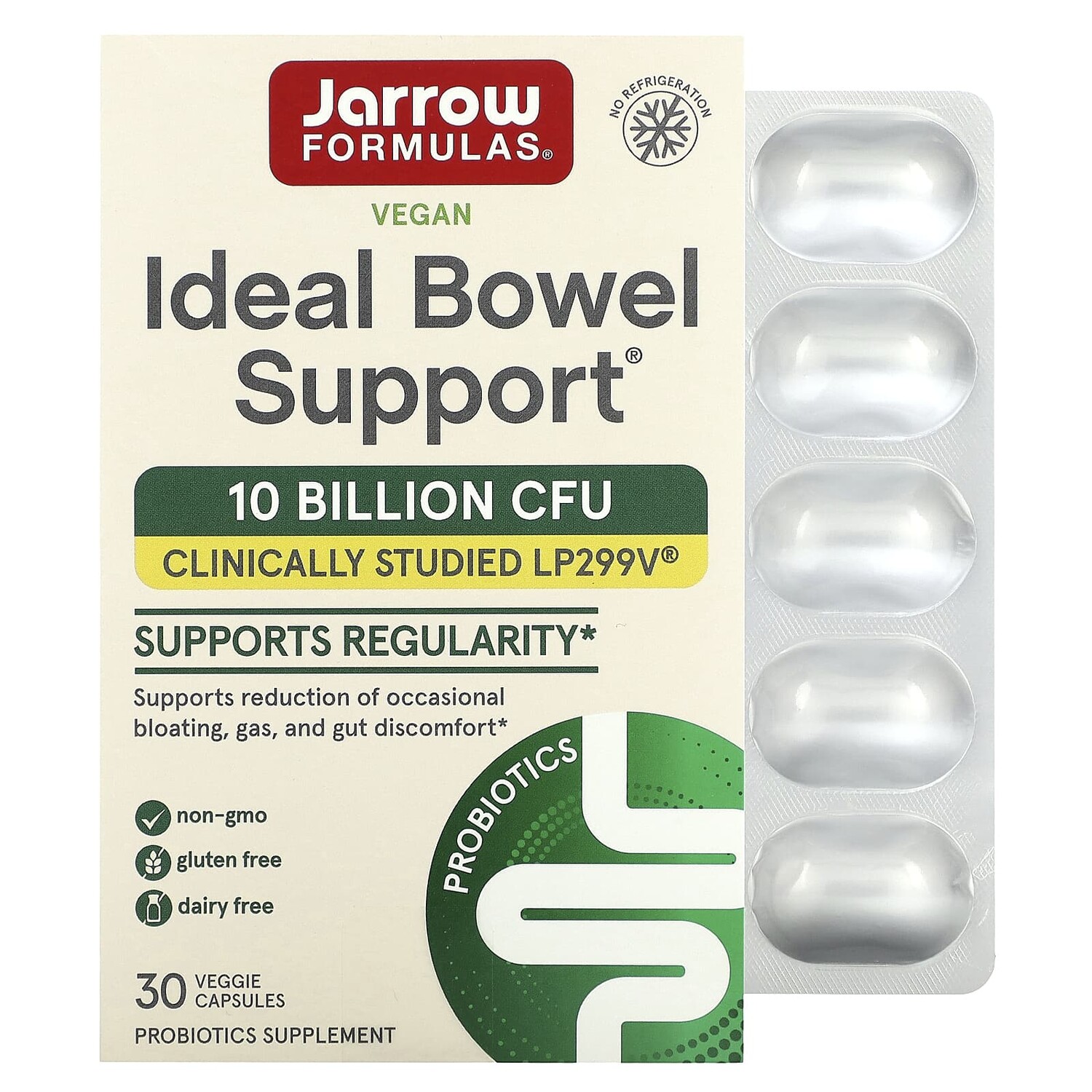 

Jarrow Formulas Ideal Bowel Support 299v 10 млрд клеток 30 растительных капсул