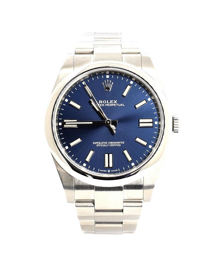 

Часы Oyster Perpetual Automatic из нержавеющей стали 41 мм Pre-Owned Rolex, синий