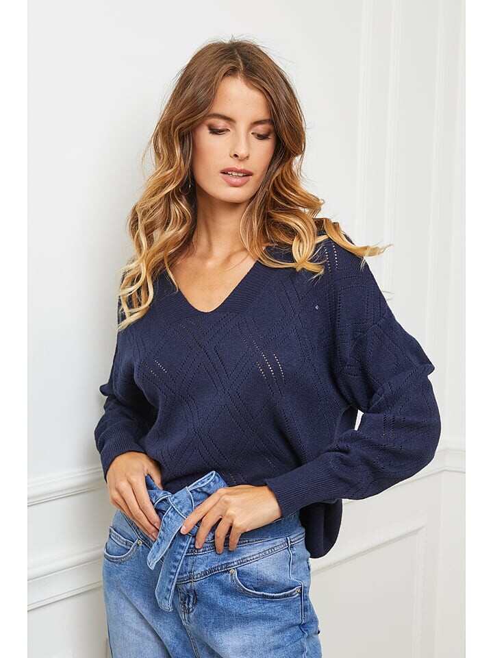 

Пуловер So Cachemire Cetif, темно-синий