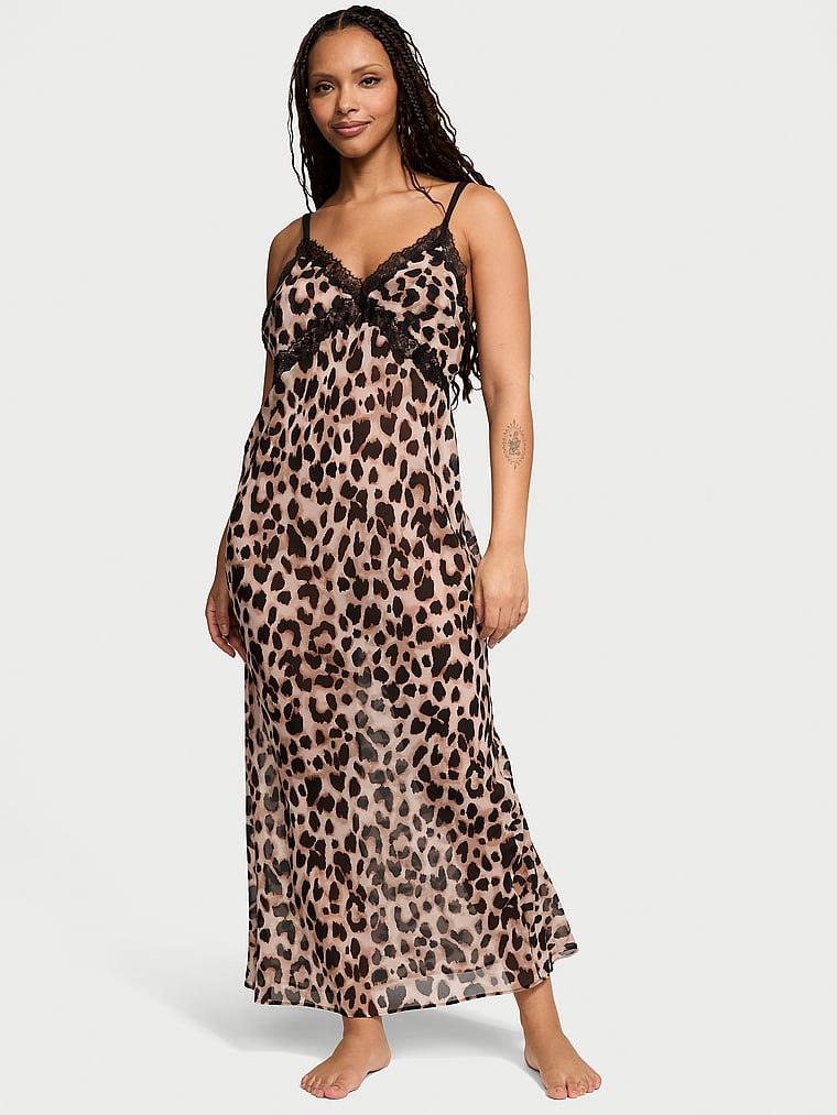 

Длинное платье-комбинация из леопардового шифона Very Sexy, цвет leopard