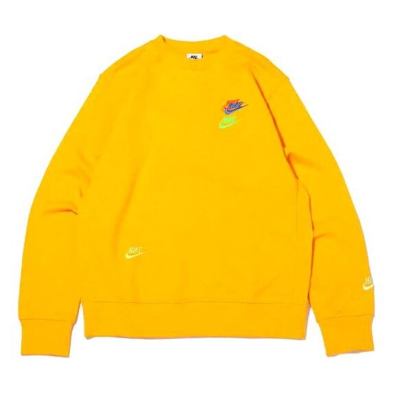 

Толстовка Men's Nike Sportswear Essentials+ French Terry Contrasting Colors Embroidered Pattern Round Neck Pullover Yellow, желтый