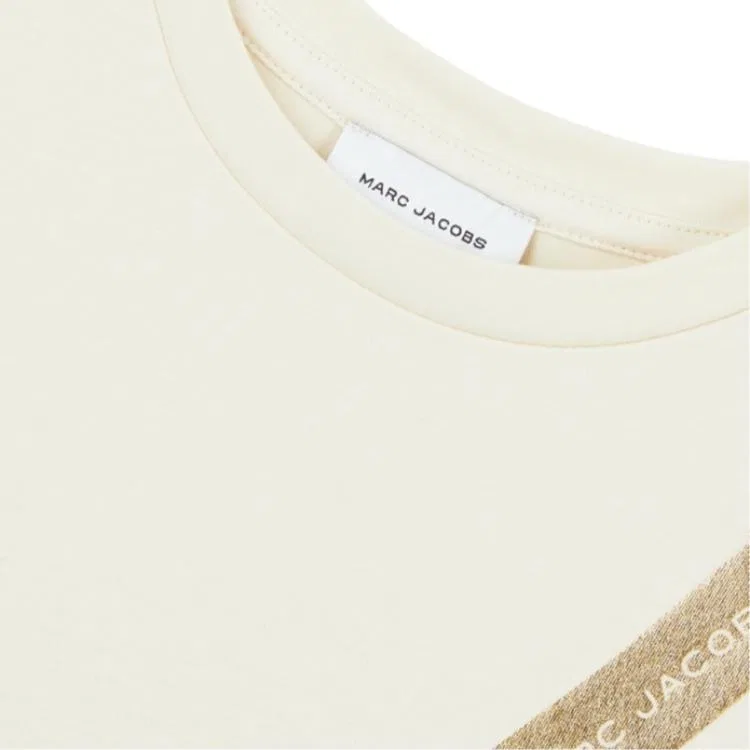 Платье детское crew neck moderate mid length MARC JACOBS, White — фото 4