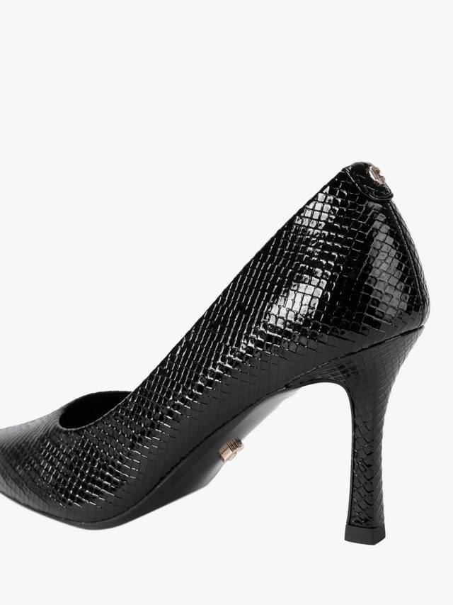 Туфли-лодочки Carlotta на каблуке из кожи с эффектом рептилии Carvela, Black — фото 3