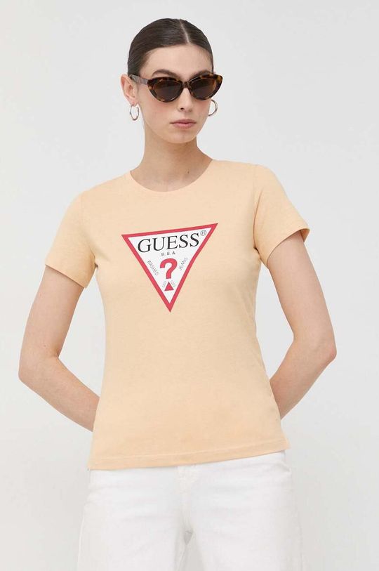 

Футболка из хлопка Guess, бежевый