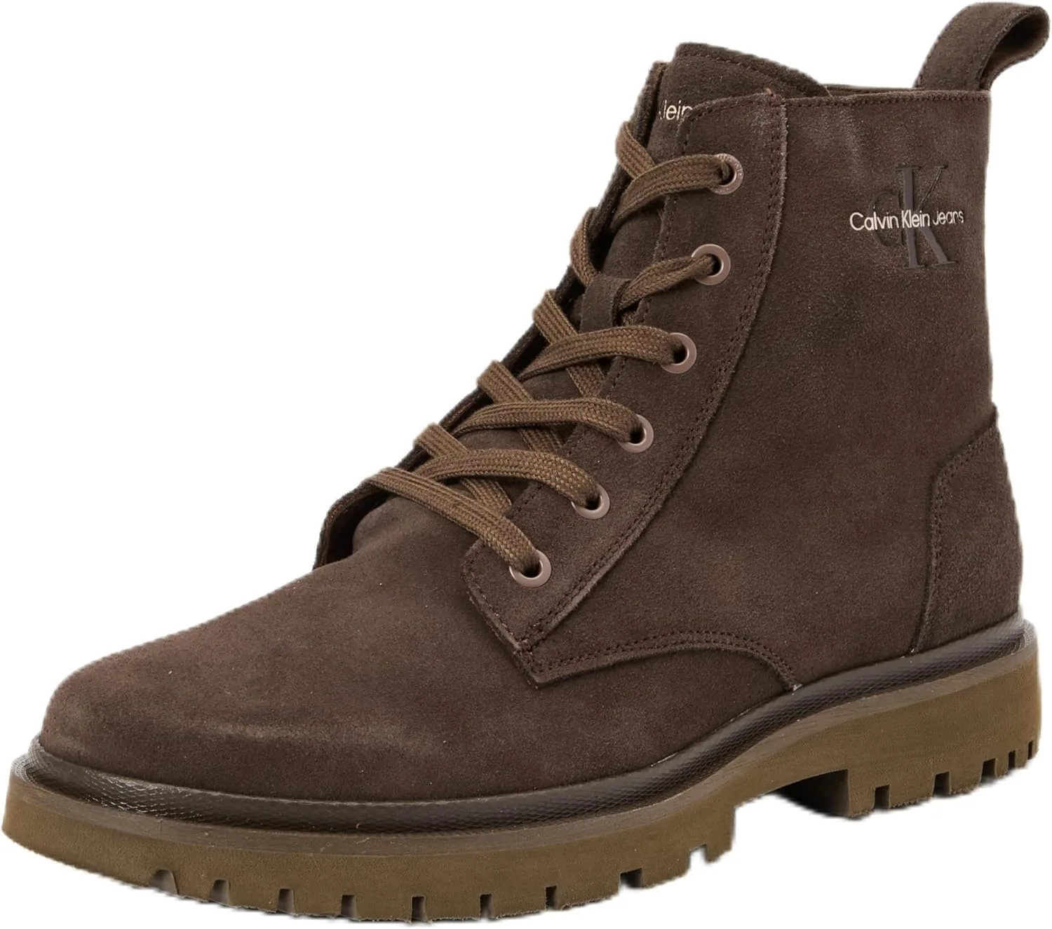 Ботинки средней длины Calvin Klein Eva Boot для мужчин, ботинки средней длины с фирменными шнурками, черный/коричневый