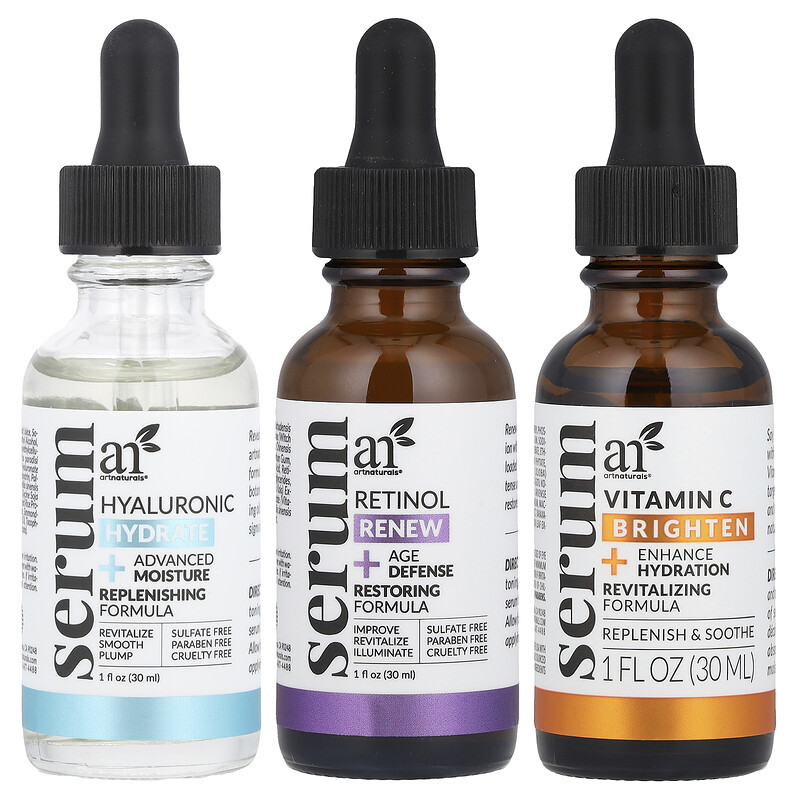 

artnaturals, три сыворотки, набор из 3 средств по 29,5 мл (1 жидк. унция)