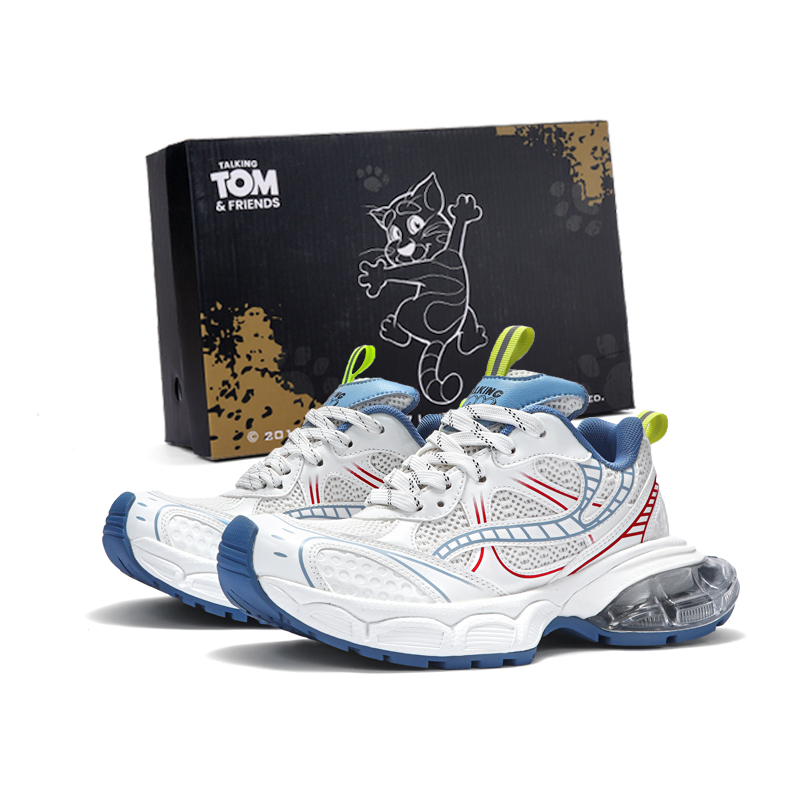 

TALKING TOM Низкие массивные кроссовки унисекс бело-сине-красные, цвет White Blue Red Box