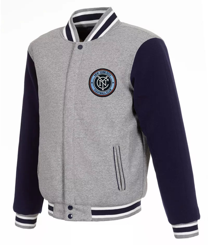 

Темно-синяя двусторонняя флисовая куртка JH Design New York City FC