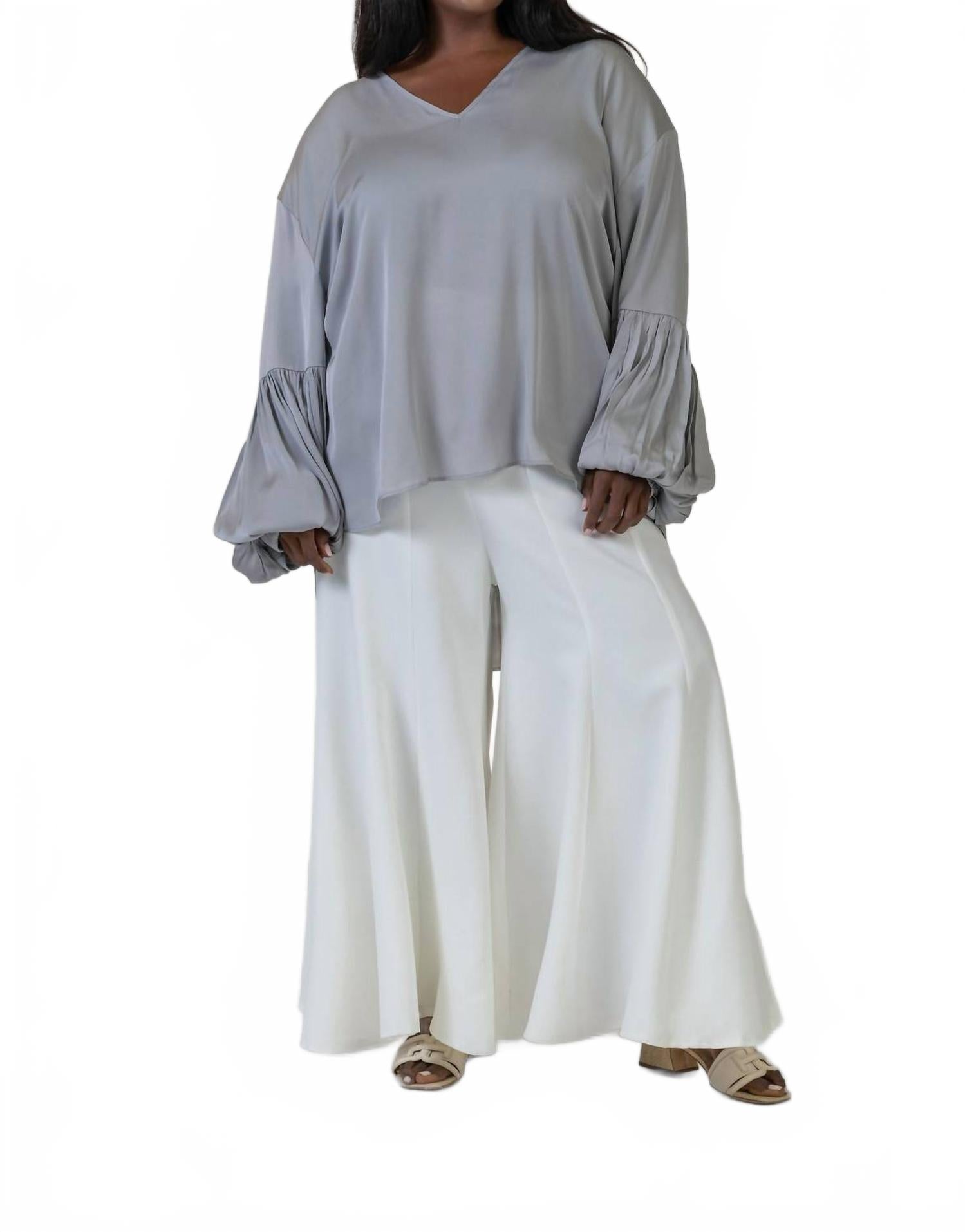 

Серебряная блузка с V-образным вырезом плюс Nouvelle / Silk95five