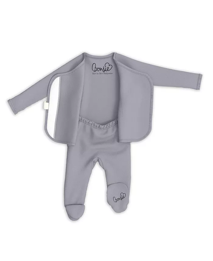 Baby Bonsie Skin to Skin для мальчиков, комбинезон Bonsie Baby, серый — фото 3