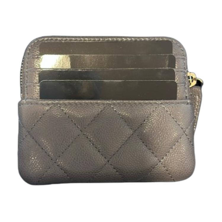 Кошелек из зерненой кожи коровы Women's Gray CHANEL — фото 2